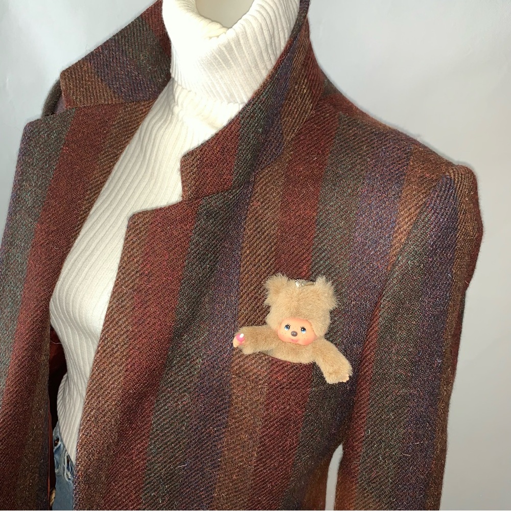 v i n t a g e :: Unique 70s Striped Wool Tweed Blazer ILGWU Union - Picture 3 of 14